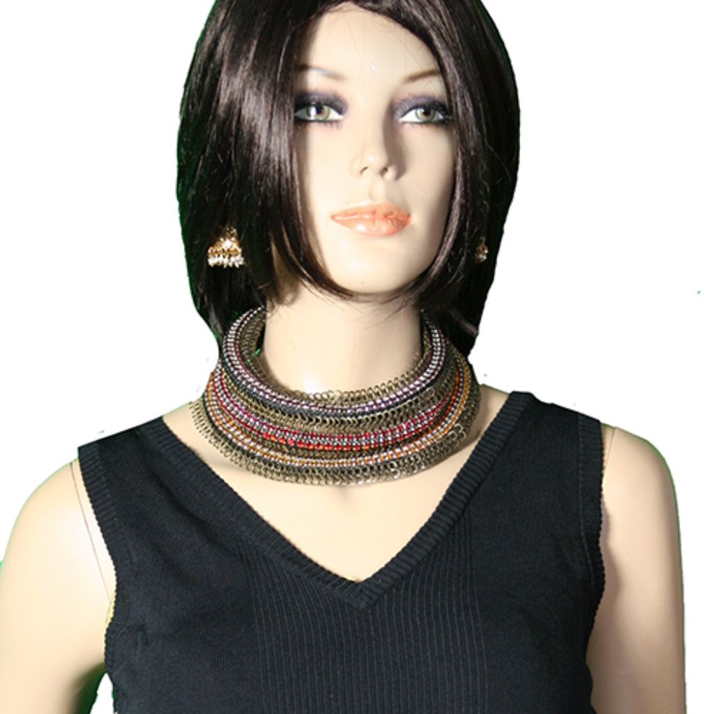 Designer Mesh Crystal Statement Necklace